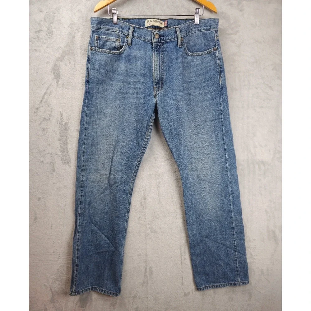 Vintage Levis 514 Slim Straight Blue Jeans Mens Size 38x32 Slim Straight Bootcut